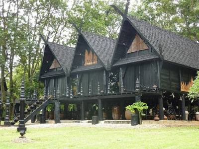 Triple Building, Black House, Thai stilt house in Chiang Rai.