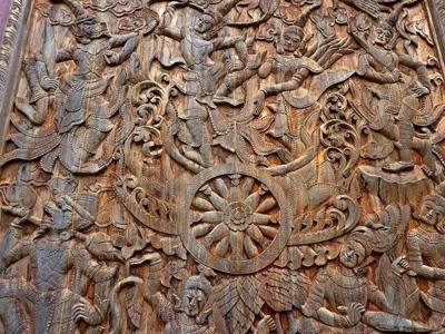 25 Large Carving on Wall, Black House, Chiang Rai