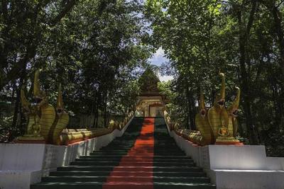 Stairway to the Wat Mengrai Maharat, Nakhai Road, Chiang Rai , Thailand