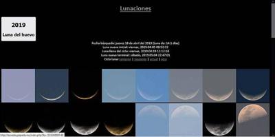En esta dirección se presentan imágenes de la Luna en los días en los que hay cielo despejado