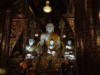 The interior of Wat Inthakin Sadue Muang in Chiang Mai.