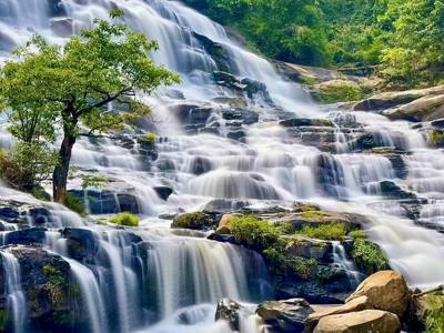 The Majestic Cascading Waterfall of Doi Inthanon National Park