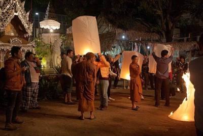Someone has set their lantern on fire (a not uncommon occurrence)