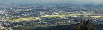 Panoramic view of Chiang Mai International Airport from Doi Suthep.