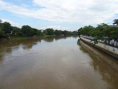 View of the Ping River from the Chansom Memorial Bridge in Chiang Mai.
