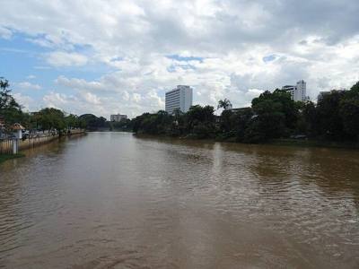 View of the Ping River from the Nawarat Bridge in Chiang Mai.
