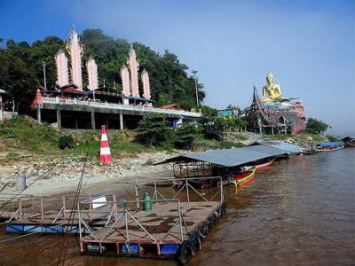 Embarcadères sur le Mékong, Triangle d'Or, Sop Ruak, Thaïlande