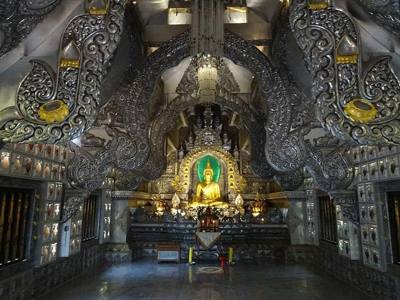 The interior of the ubosot of Wat Sri Suphan in Chiang Mai.