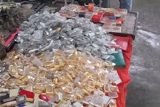 Heaps of amulets in gold and silver sleeves