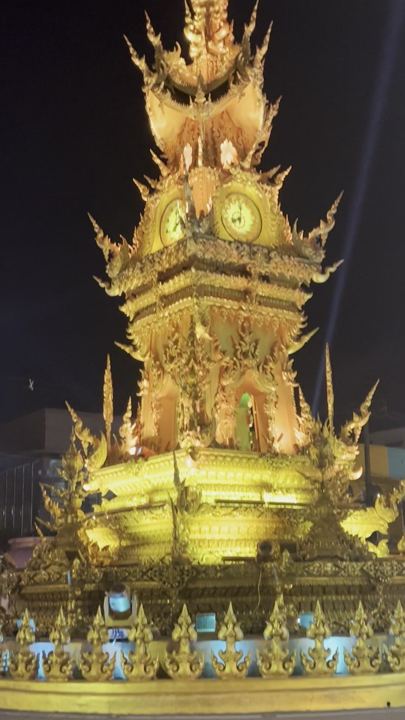 The clock tower in gold