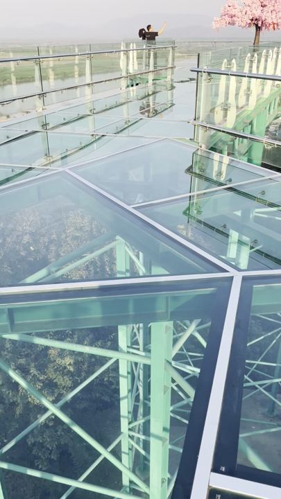 The glass walkway above the Mekong
