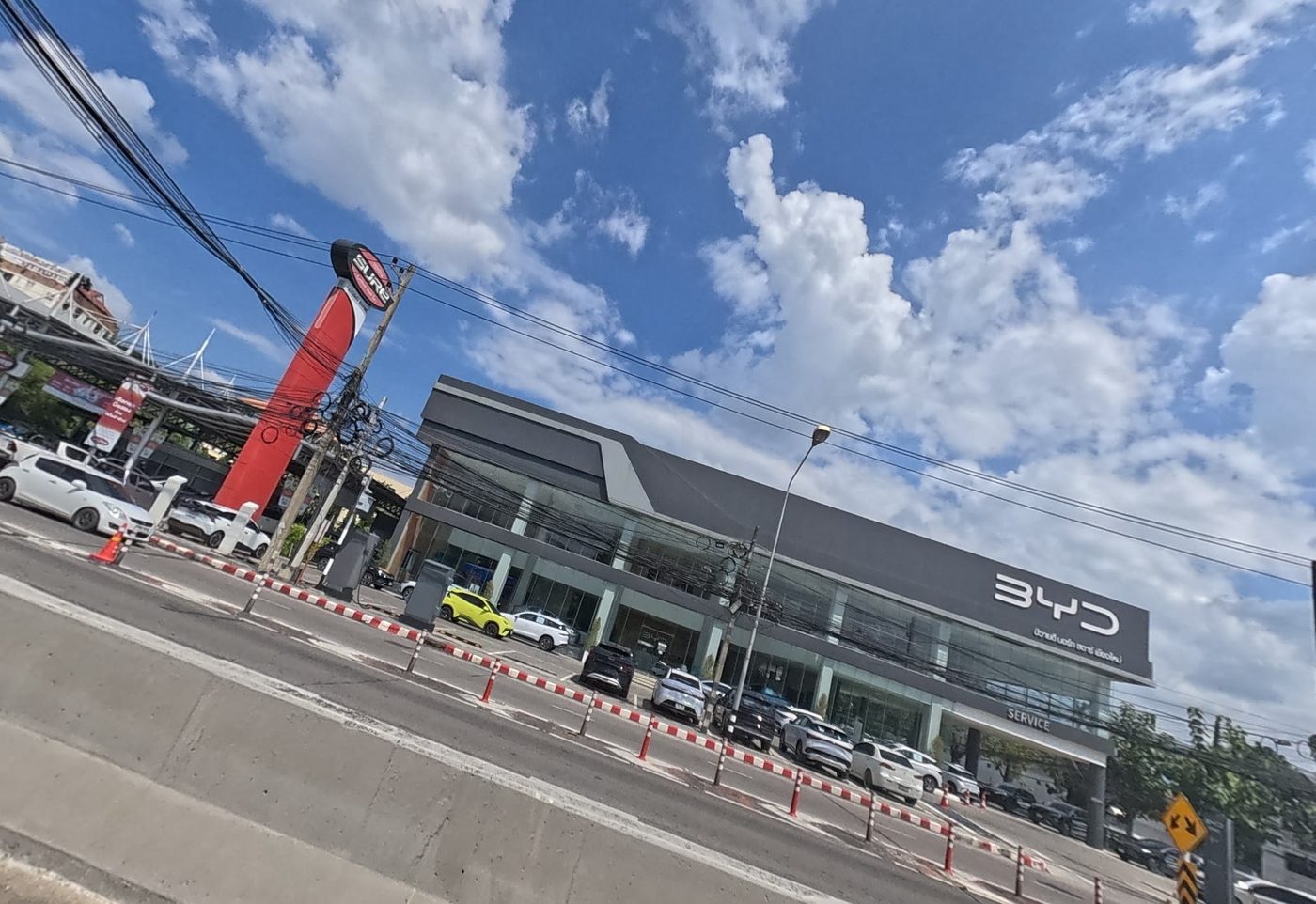 BYD car showroom and service centre on the main road