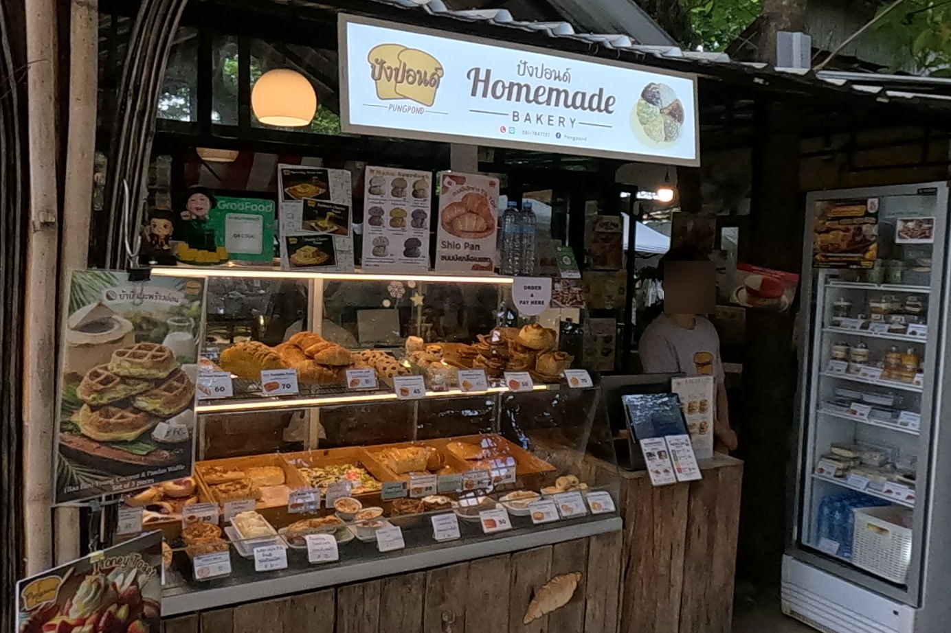 Pungpond Homemade Bakery counter — Chamcha Market, San Kamphaeng