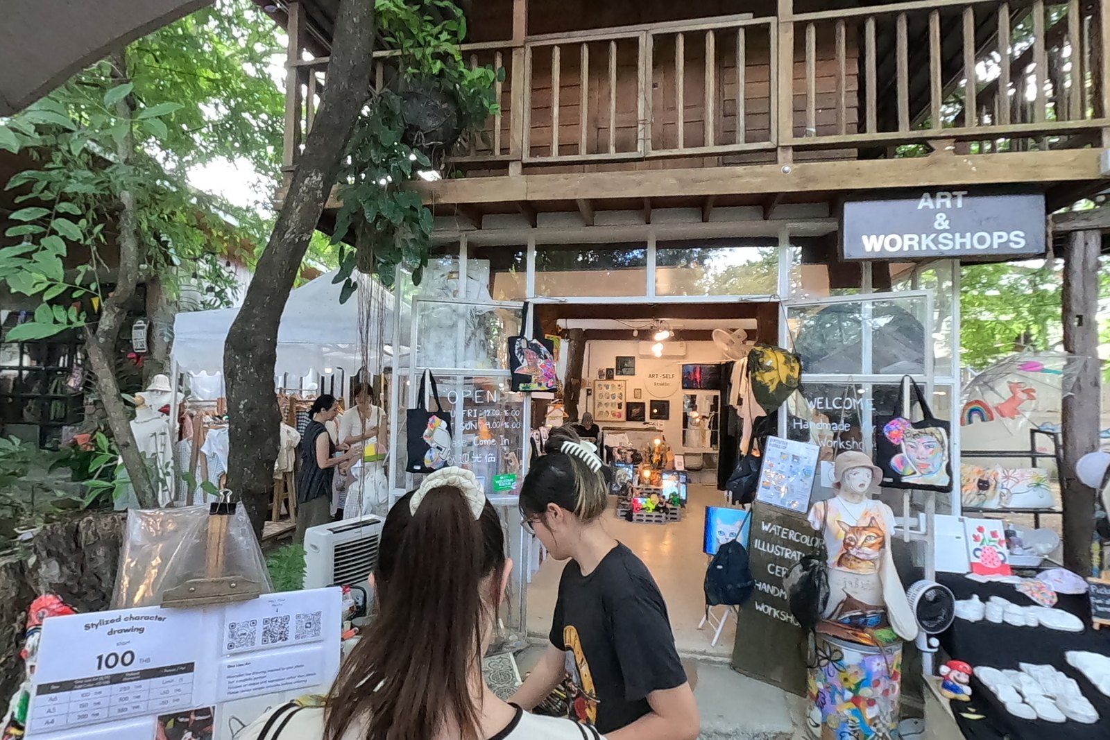 Art & Workshops at Chamcha Market, San Kamphaeng: art studio and workshops: watercolour, illustration, ceramics