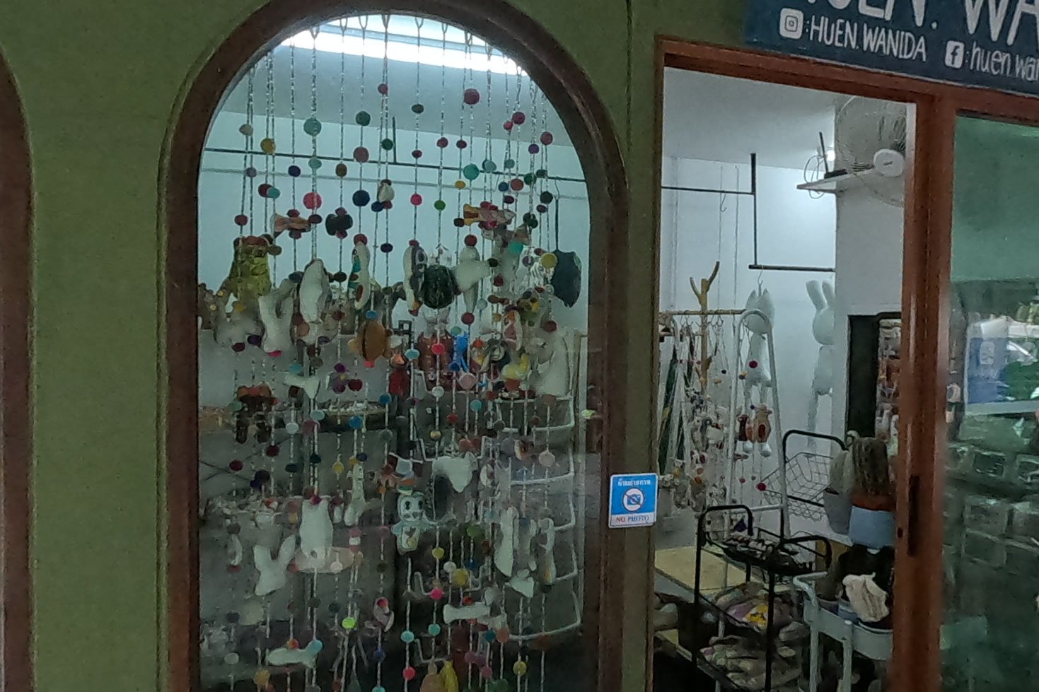 HUEN WANIDA at Chamcha Market, San Kamphaeng: handmade fabric mobiles, soft toys and clothing