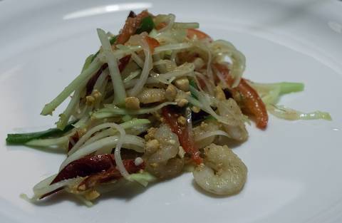 Made from shredded green papaya, this is a spicy thai salad.
This photo was taken at SOI - The Asian Street Kitchen, Kolkata.