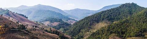 Countryside in the mountains of Mae Chaem District, Chiang Mai Province, seen from road 1263.
This image was created with Hugin.