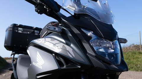 Close-up of the front of a Honda CB500X.