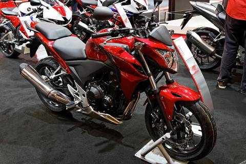 Une Honda CBR présentée lors du salon de la moto 2013.