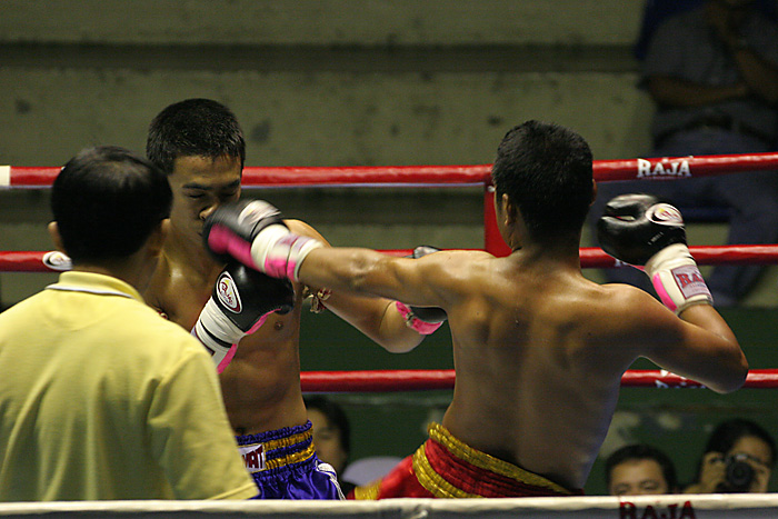 Boxing match in Bangkok,Thailand.
