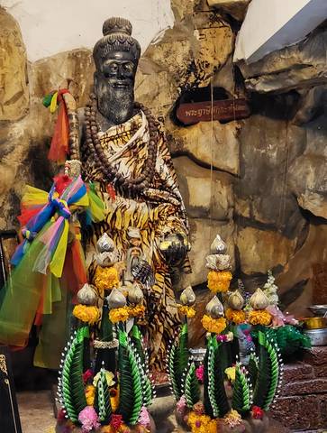 Statue of hermit Sukatanta, the Muay Thai martial art's progenitor, located at Khao Samo Khon hermitage, Lopburi province, Thailand, as recorded in the Yonok Chronicle.