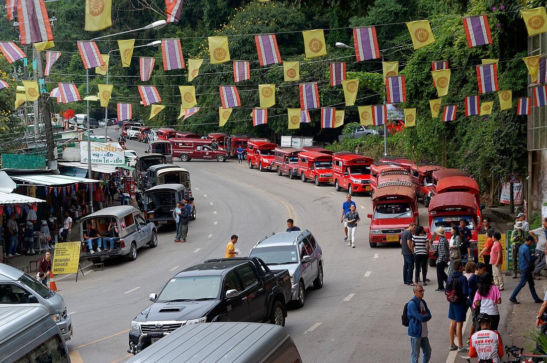 A road below Wat Phrathat Doi Suthep monastery in Doi Suthep-Pui National Park
