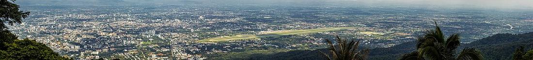 The panoramic view of Mueang Chiang Mai district from Doi Suthep.