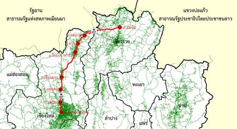 Map of Thailand Highway 107