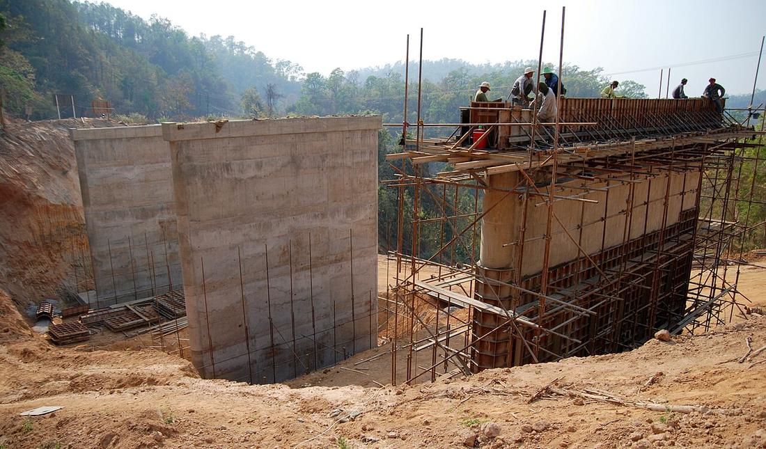 A new bridge is built for road 108. Photo was made in March 2010.