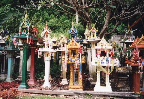 Spirit houses at Lampang-Chiang Mai highway