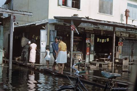 Floooding on the road north from Bangkok November 1964