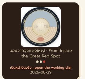 หน้าปัดเล็ก — มองจากจุดแดงใหญ่ของดาวพฤหัสฯ · A small dial — the view from inside Jupiter’s Great Red Spot