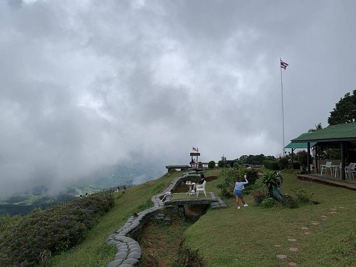 The decfunct Doi Chang Moob army outpost, now a scenic viewpoint overseeing the border of Thailand and Myanmar