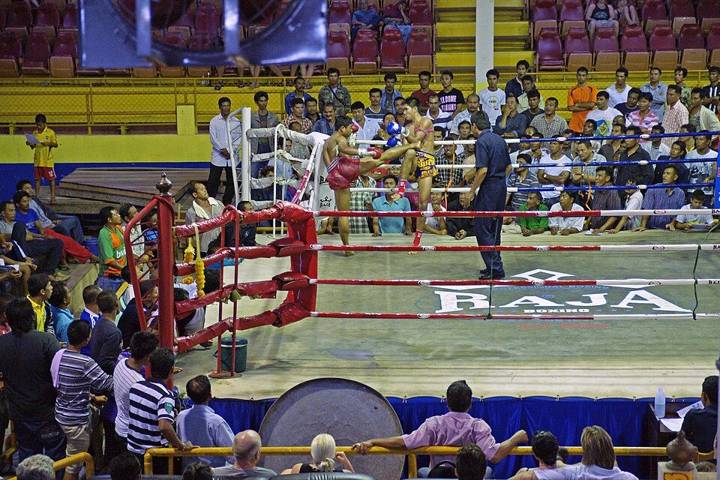 Muay Thai in Aonang Krabi Muay Thai Stadium, Ao Nang, Krabi, Thailand.