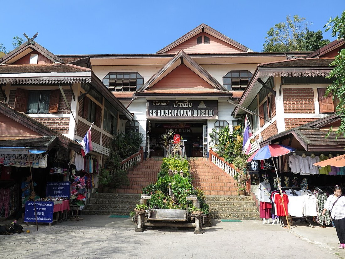 The House of Opium, a museum describing the history and cultivation of opium. The Golden Triangle, Sop Ruak, Chiang Rai, Thailand.