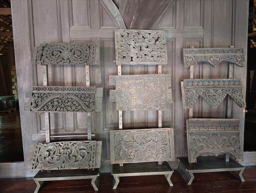 Carved ham yon panels, once set above house doors.