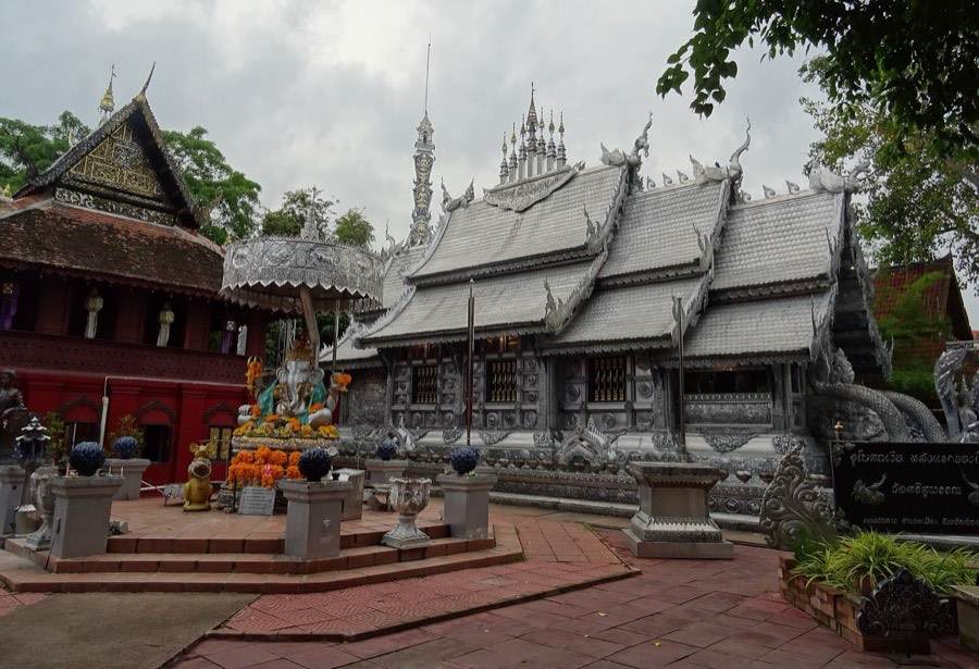 The silver ubosot of Wat Sri Suphan.
