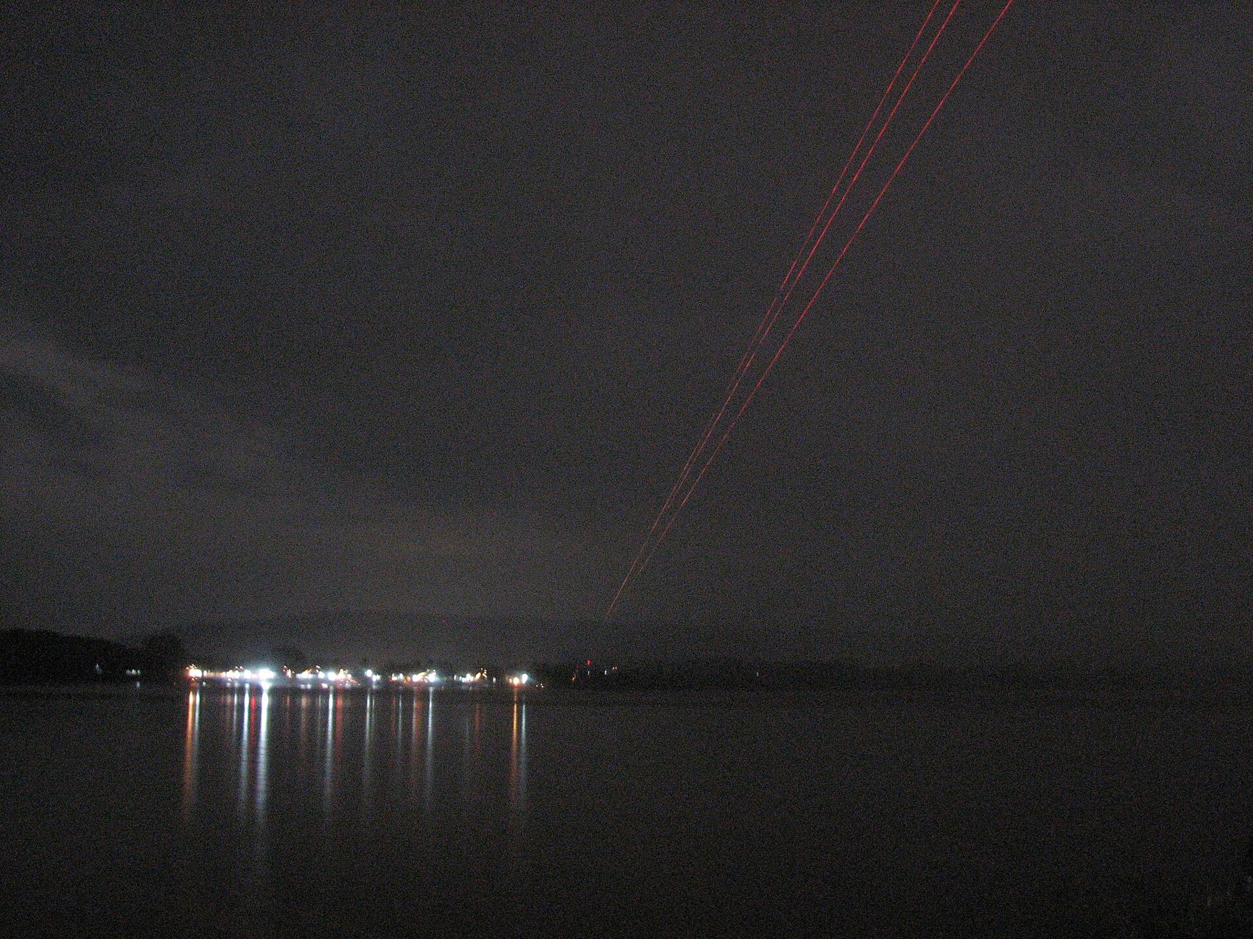 A 15-second exposure of fireball streaks over the Mekong at Ban Tha Muang, Rattanawapi, 2011