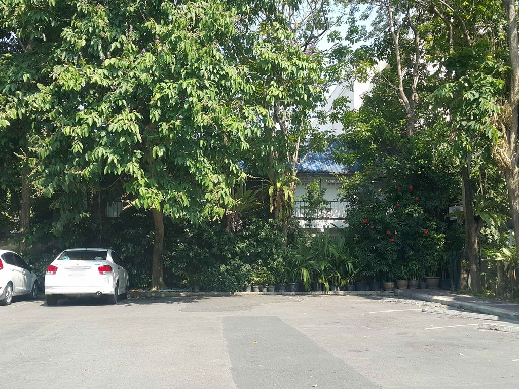 ภาพถนนตรงที่ ที่จอดรถ · นอกเวียง ทางตะวันออกเฉียงใต้ ห่างคูเมือง 1.1 กม. ตั้งอยู่ ถ่ายโดย jrcarlsen พ.ศ. 2558 (2015) · A street-level view of where Parking · Outside the moat to the south-east, 1.1 km from the water stands, by jrcarlsen in 2558 (2015)