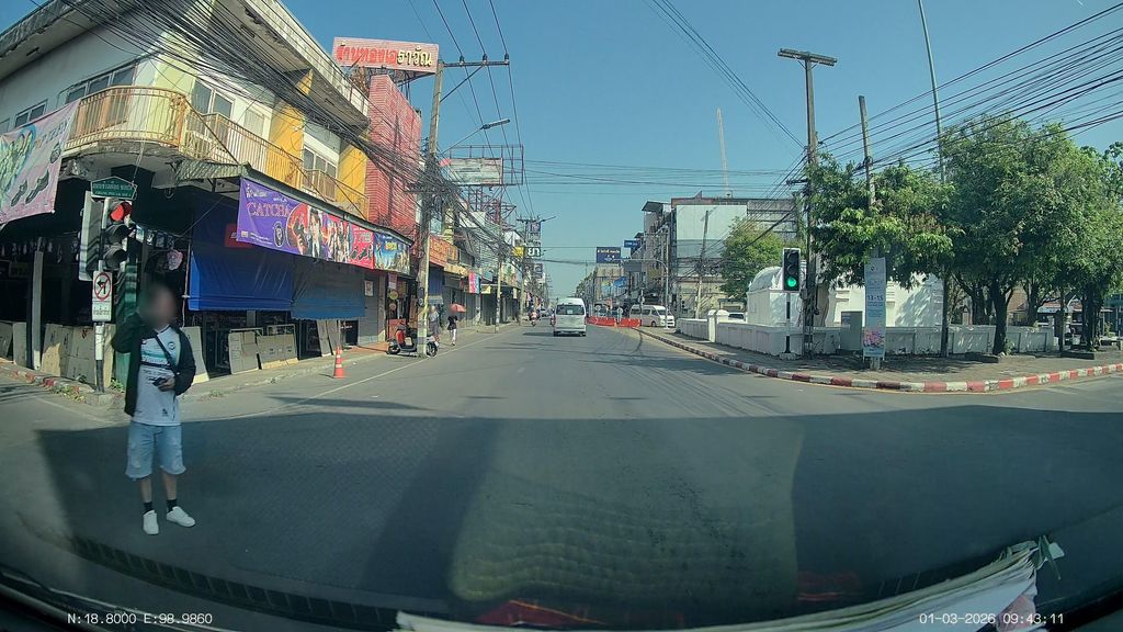 ภาพถนนตรงที่ ศูนย์ซ่อมนาฬิกาช้างเผือก ตั้งอยู่ ถ่ายโดย ThailandCambodia พ.ศ. 2569 (2026) · A street-level view of where ศูนย์ซ่อมนาฬิกาช้างเผือก · Som Nalika Chang Phueak Centre stands, by ThailandCambodia in 2569 (2026)