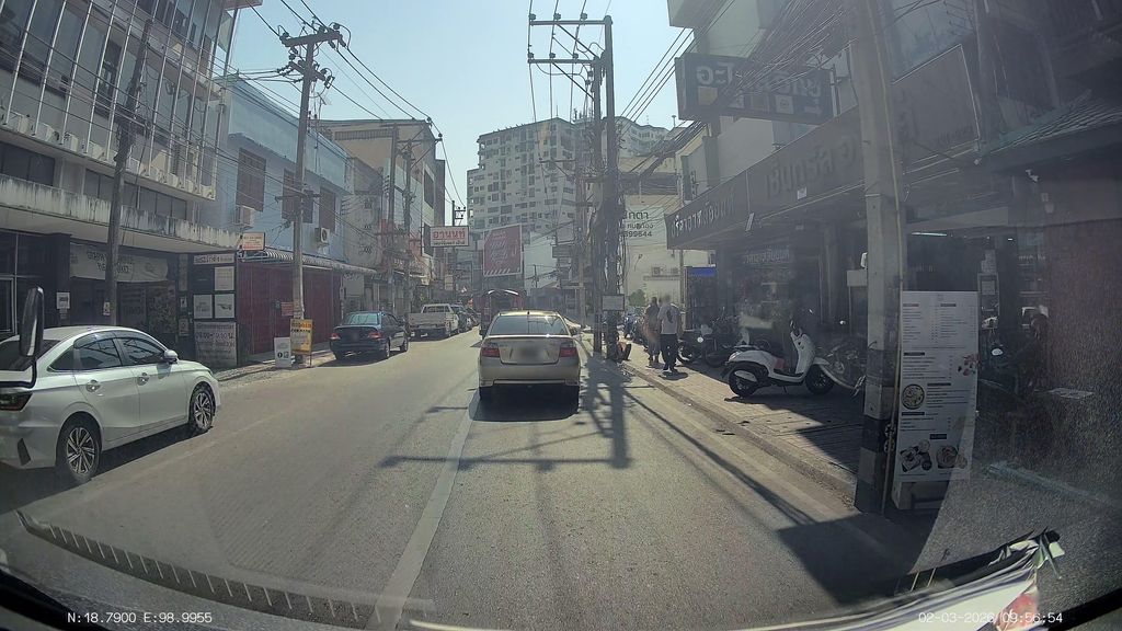 ภาพถนนตรงที่ Nok Nana Cafe' ตั้งอยู่ ถ่ายโดย ThailandCambodia พ.ศ. 2569 (2026) · A street-level view of where Nok Nana Cafe' stands, by ThailandCambodia in 2569 (2026)