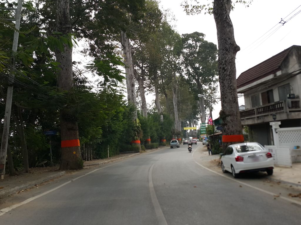 ภาพถนนตรงที่ ร้านตัดผมช่างแบงค์ ตั้งอยู่ ถ่ายโดย jrcarlsen พ.ศ. 2557 (2014) · A street-level view of where ร้านตัดผมช่างแบงค์ · Changbaeng Barber stands, by jrcarlsen in 2557 (2014)