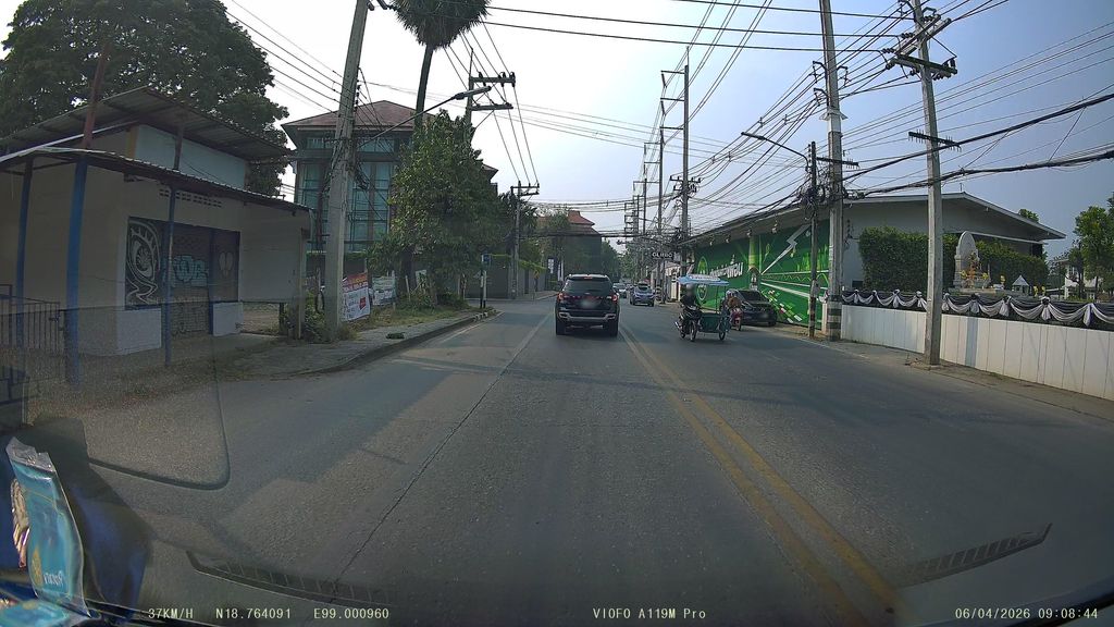 ภาพถนนตรงที่ Aom. Coffee&Food ตั้งอยู่ ถ่ายโดย ThailandCambodia พ.ศ. 2569 (2026) · A street-level view of where Aom. Coffee&Food stands, by ThailandCambodia in 2569 (2026)
