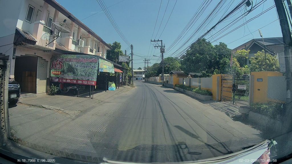 ภาพถนนตรงที่ ฝ้าย บิวตี้แฮร์/Faii beauty hair ตั้งอยู่ ถ่ายโดย ThailandCambodia พ.ศ. 2569 (2026) · A street-level view of where ฝ้าย บิวตี้แฮร์/Faii beauty hair stands, by ThailandCambodia in 2569 (2026)