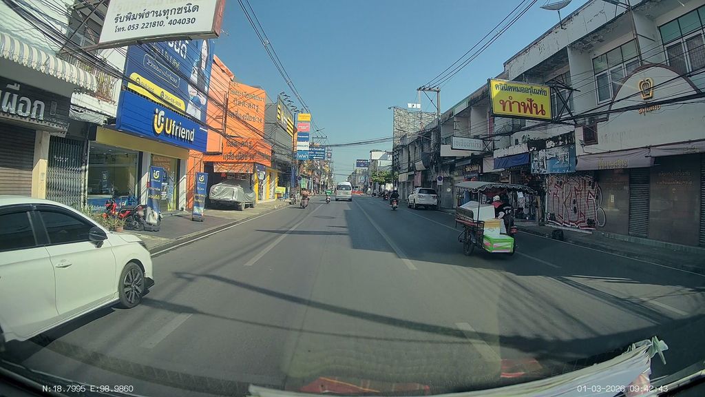 ภาพถนนตรงที่ Worldtime Optic Chiangmai ตั้งอยู่ ถ่ายโดย ThailandCambodia พ.ศ. 2569 (2026) · A street-level view of where Worldtime Optic Chiangmai stands, by ThailandCambodia in 2569 (2026)