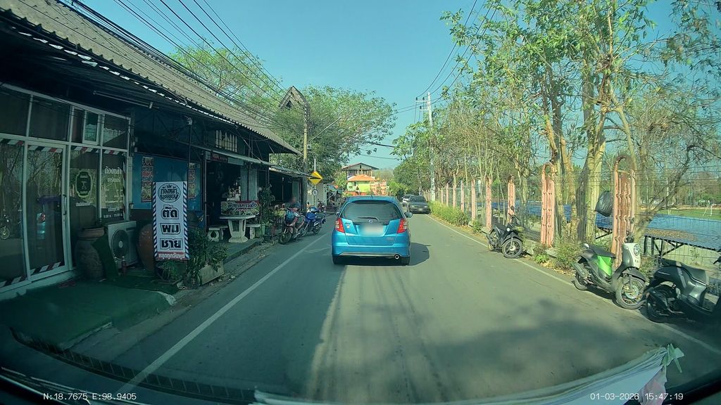 ภาพถนนตรงที่ ก้องหล้าบาร์เบอร์ ตั้งอยู่ ถ่ายโดย ThailandCambodia พ.ศ. 2569 (2026) · A street-level view of where ก้องหล้าบาร์เบอร์ · Kong La Barber stands, by ThailandCambodia in 2569 (2026)