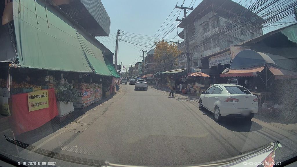 ภาพถนนตรงที่ ร้านโชคชัยชนะ เบียร์ บี Chokchaichana Durian ตั้งอยู่ ถ่ายโดย ThailandCambodia พ.ศ. 2569 (2026) · A street-level view of where ร้านโชคชัยชนะ เบียร์ บี Chokchaichana Durian stands, by ThailandCambodia in 2569 (2026)
