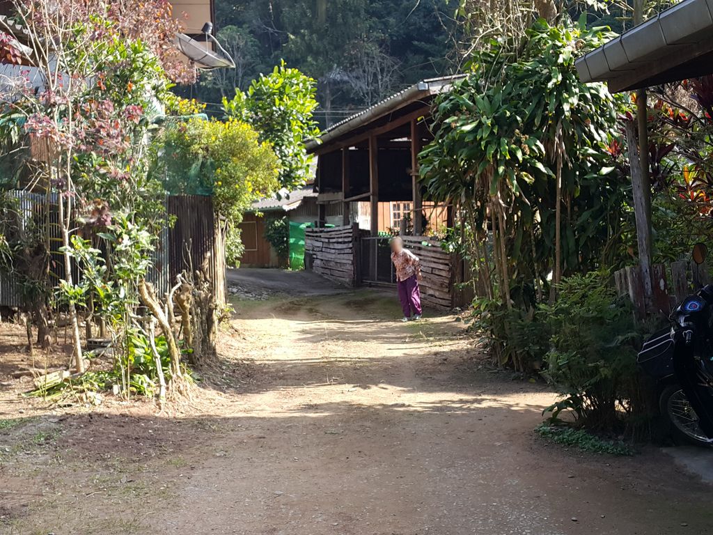 ภาพถนนตรงที่ เฮือนแม่กำปอง ตั้งอยู่ ถ่ายโดย jrcarlsen พ.ศ. 2558 (2015) · A street-level view of where เฮือนแม่กำปอง · Huean Mae Kam Pong stands, by jrcarlsen in 2558 (2015)