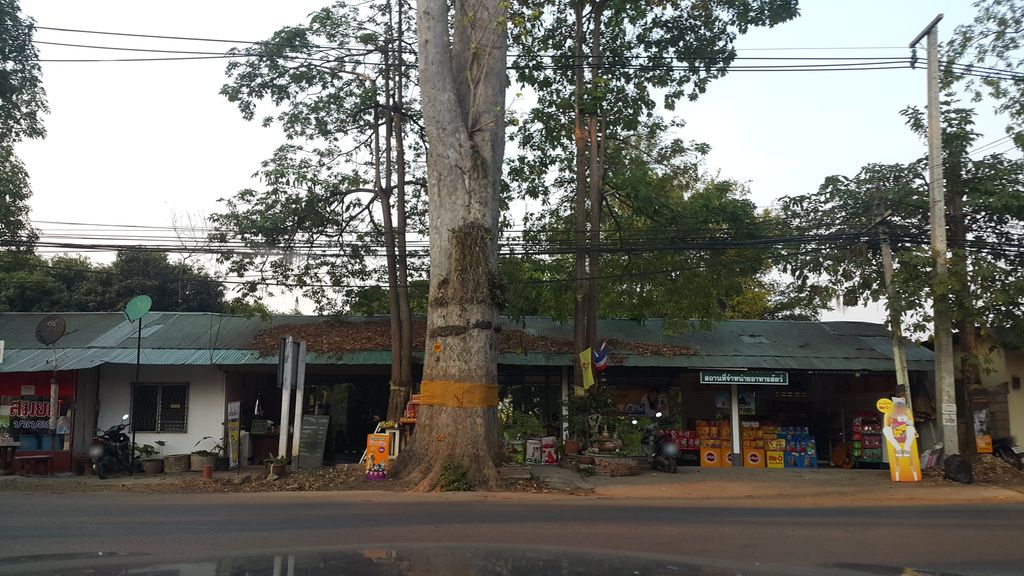 ภาพถนนตรงที่ ทาโกะซิ่งสารภี ตั้งอยู่ ถ่ายโดย jrcarlsen พ.ศ. 2559 (2016) · A street-level view of where ทาโกะซิ่งสารภี · Tha Ko Sing Saraphi stands, by jrcarlsen in 2559 (2016)