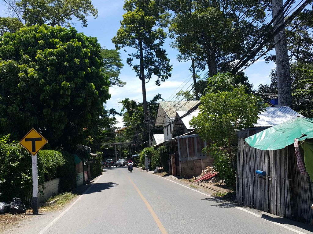 ภาพถนนตรงที่ แม่หมี Pizza ตั้งอยู่ ถ่ายโดย jrcarlsen พ.ศ. 2558 (2015) · A street-level view of where แม่หมี Pizza stands, by jrcarlsen in 2558 (2015)